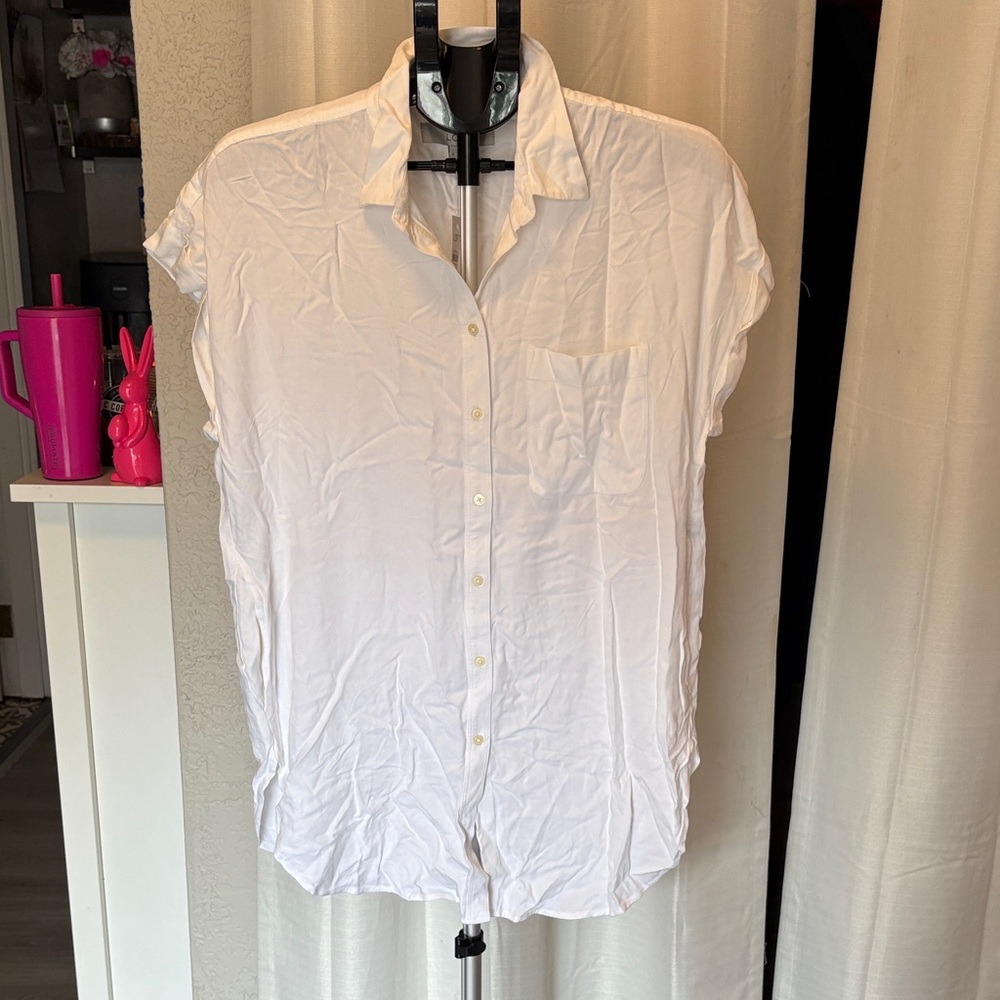 LOFT Crisp White Button-Down Shirt